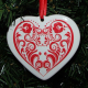 Ceramic Heart Ornament - Folk Art